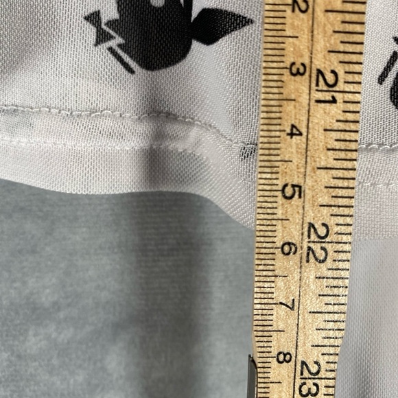 Vintage Playboy Bunny All Over Print Top Women’s Size XS White Sheer Layered Y2K - Picture 5 of 8